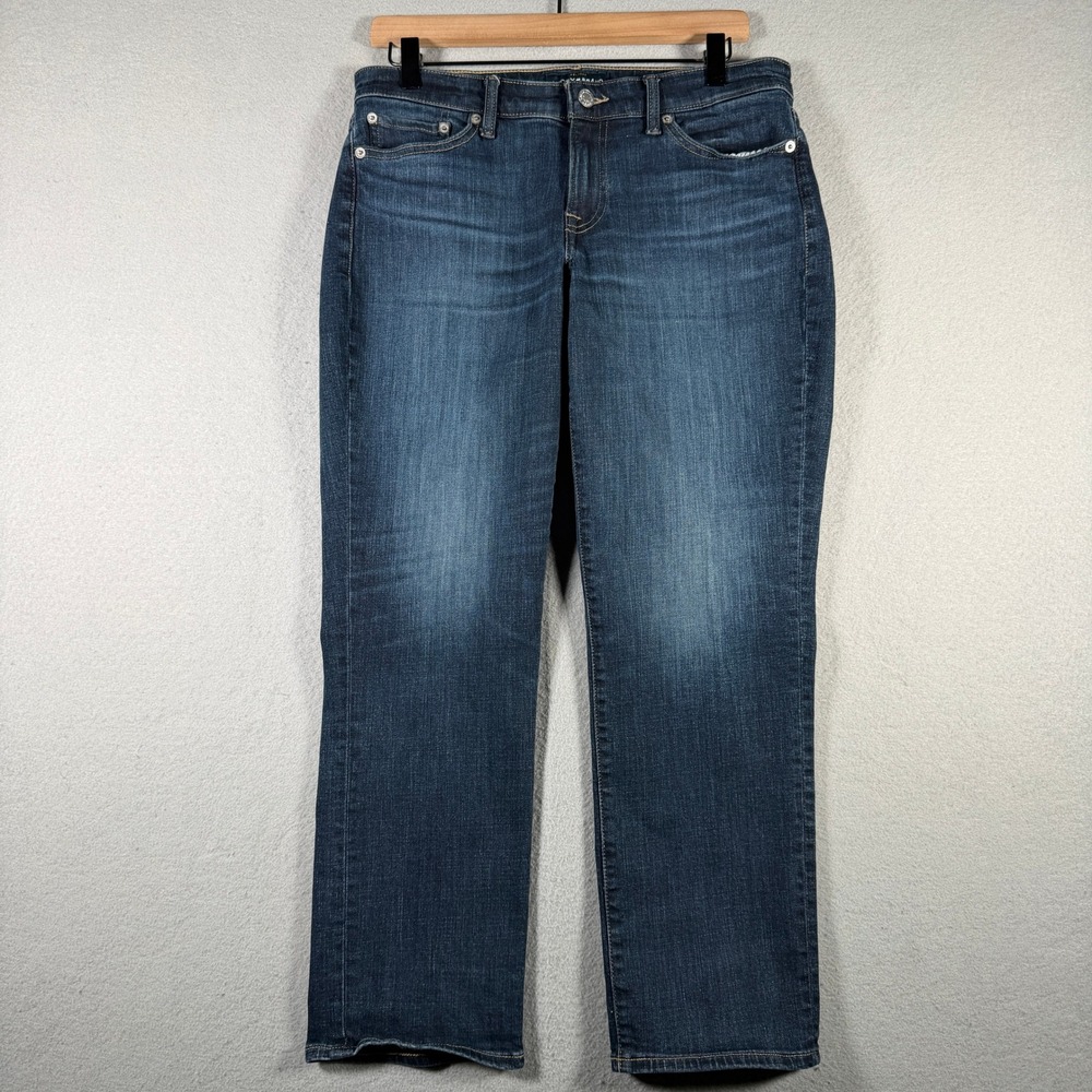 Lucky Brand Sweet Crop Jeans Womens 8 29 Dark Wash Straight Leg 7W14337 Blue